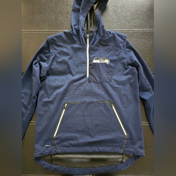 Seattle Seahawks Nike Sideline Alpha Fly Performance Half-Zip Pullover Jacket - Picture 4 of 9
